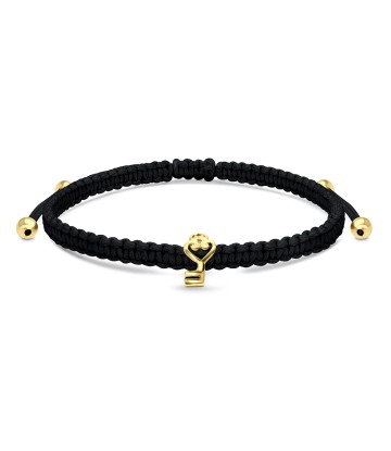 Gold Plated Silver Key with Matt Rope Bracelet BR-302-GP